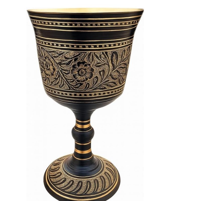 Chalice Goblet Solid Brass Vintage Golden Roman Cup of King Arthur Drinking Wine Goblet Brass Vintage Chalice Goblet Wine Cups of King Arthur