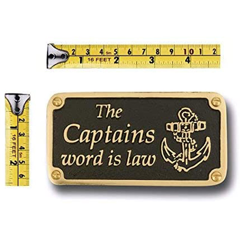 Nautical Themed Gift Plaque. Captain Word Boating Or Sailing Brass Sign is A Great Birthday Present for Him Or Her