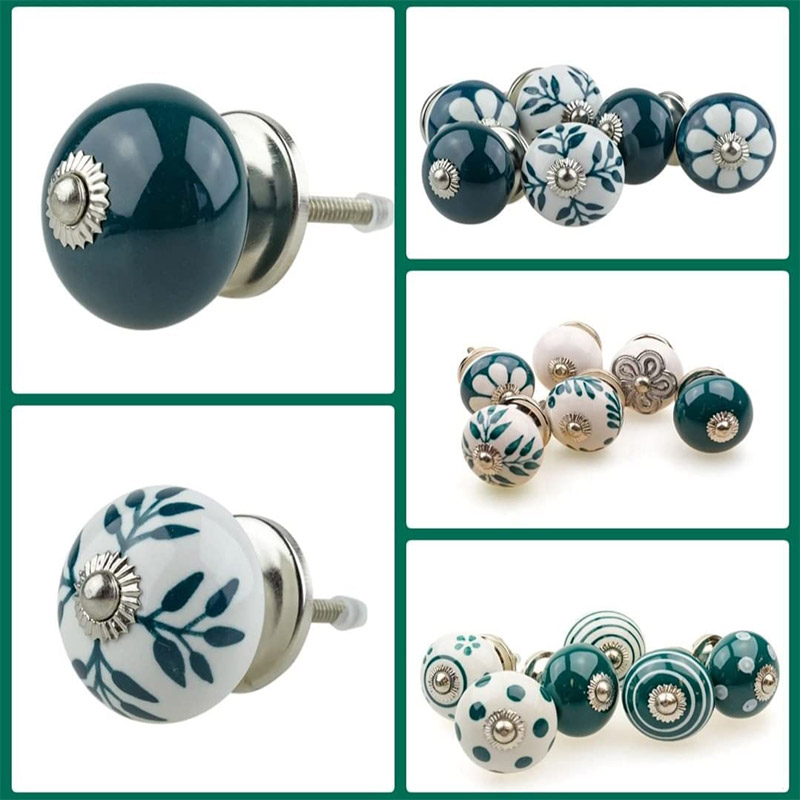 Drawer knobs Antique Dresser for cabinets and Drawers Vintage mid Century pulls Ceramic Door Instant Makeover Your Furniture Set of 25, KNOBS-2, Green