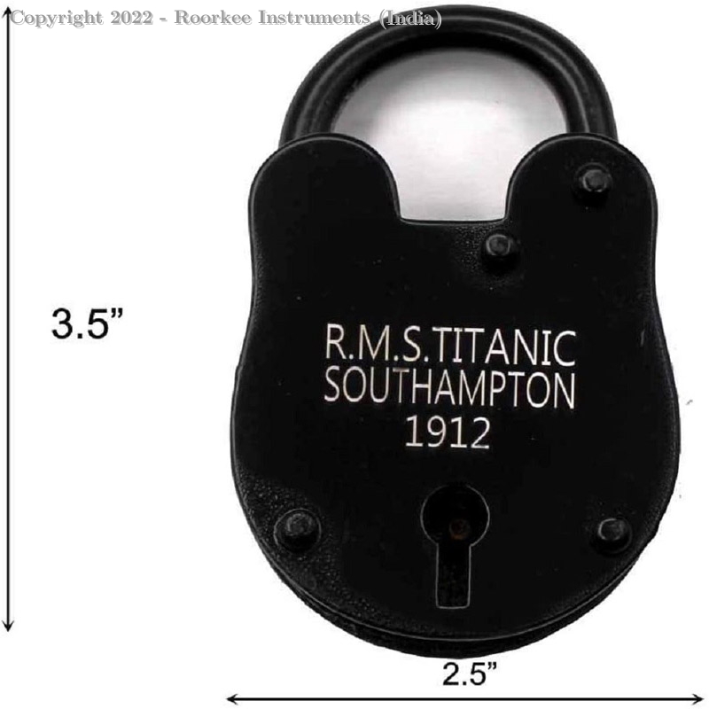 Iron RMS Titanic Model Padlock, Iron Jailer Lock and Keys, Addition to Pirate, Medieval &amp;amp; Western Collections, Antique Fully Functioning Cast Iron Lock, Old Trunk Lock 3.5 Inches, Large