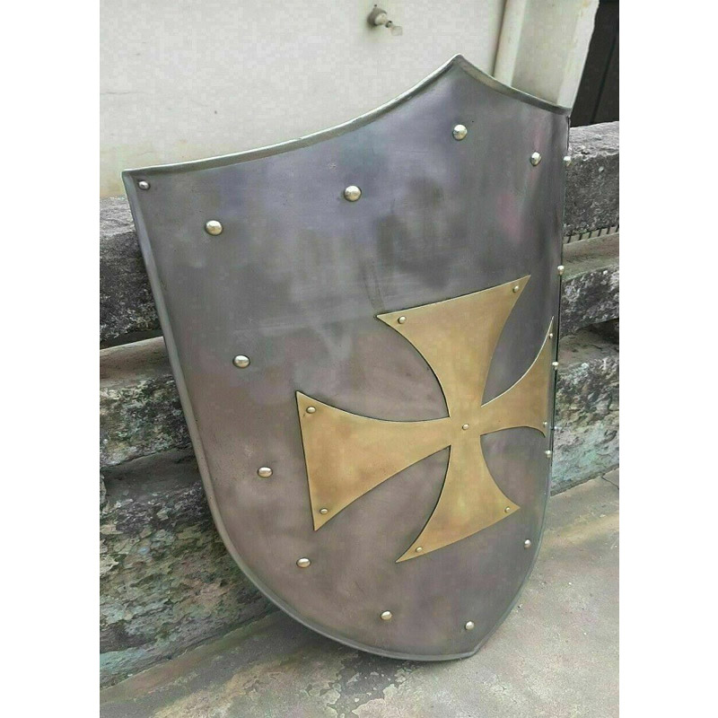 Armor Heater Shield Knight Templar Brass Cross Shield 18Gauge Battle Armor Shield