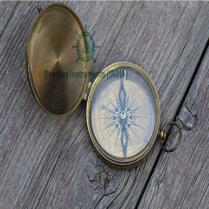 Antique Nautical Vintage Directional Magnetic Compass with Famous Scripture Quote Engraved Baptism Gifts with Leather Case or Wooden Case for Loved Ones, Son, Father, Love, Partner, Spouse, Fiancé.