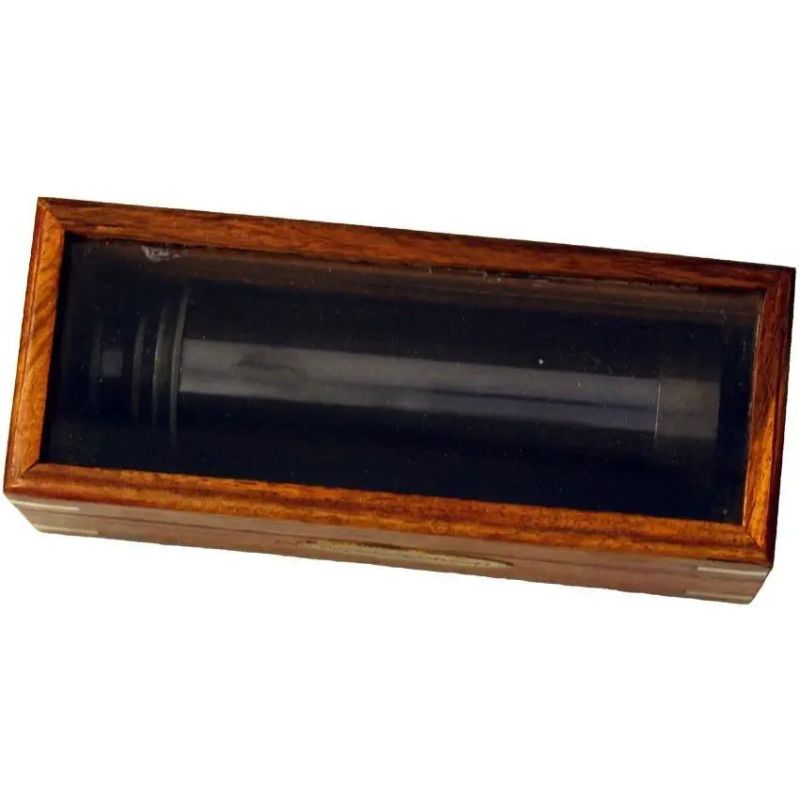 Captains&#039; Antiqued Brass Telescope Blackened Finish, 15 inch Fully Extended Brass Telescope with Wooden Box