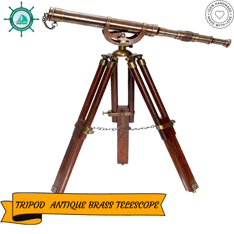 Brass Nautical Telescopes Harbor Master Stand Antique Finish Vintage Antique Tripod Telescope