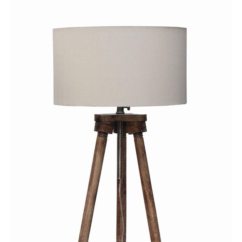 Wood Floor Lamp, Off-White, Pack of 1