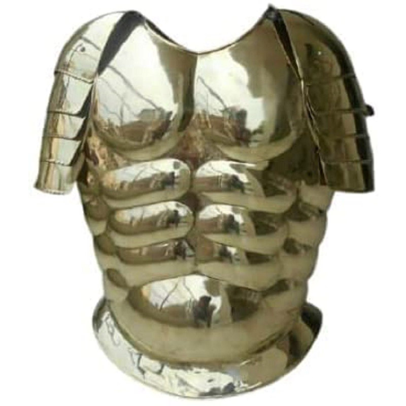 Roman Muscle Armor Medieval Jacket Greek Spartan Muscle Movie Gold