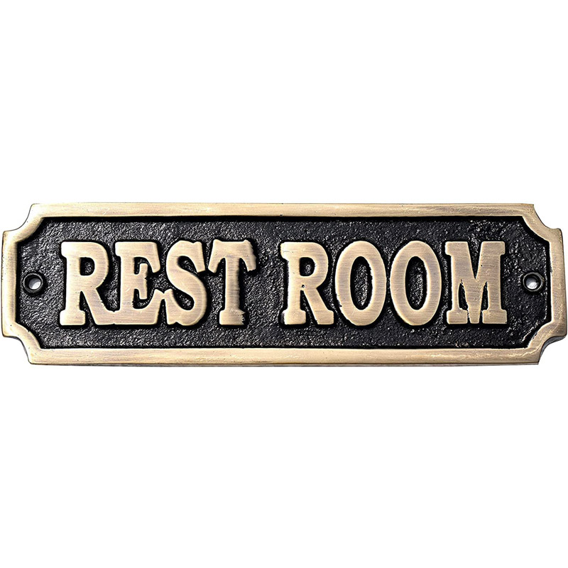 Brass Restroom Sign 6\