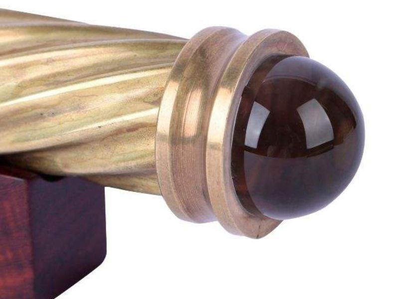 Set of 2 Handmade Brass Spiral Teleidoscope with Marble Lens Vintage Collectible Kaleidoscope Toy for Adults and Husband Gift
