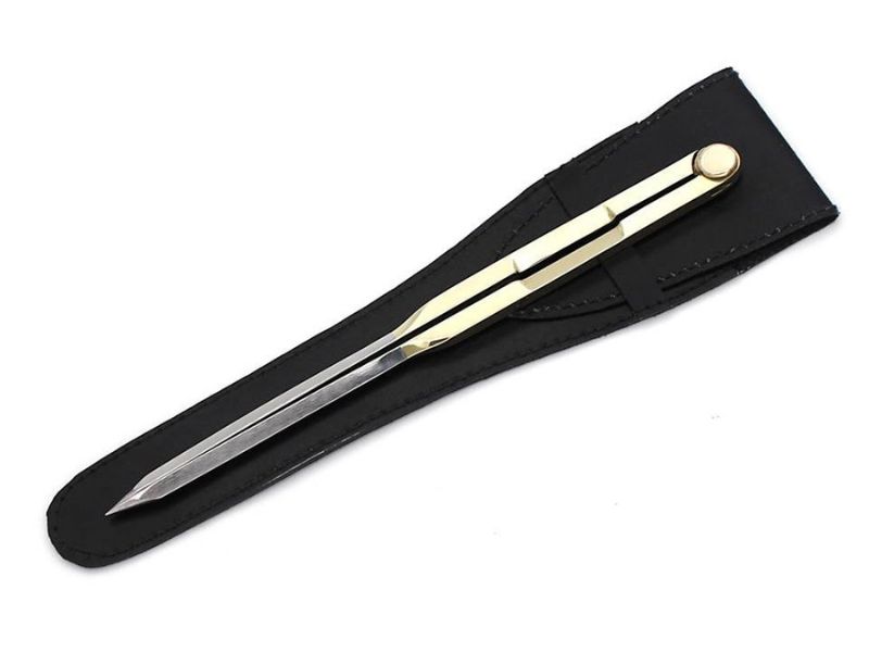 Nautical Brass Navigation Divider, Straight Navigation Divider (Large) for Maritime & Naval, Antique Geometry Drafting Compass, Geometry Drafting Compass Professional Work with Leather Case