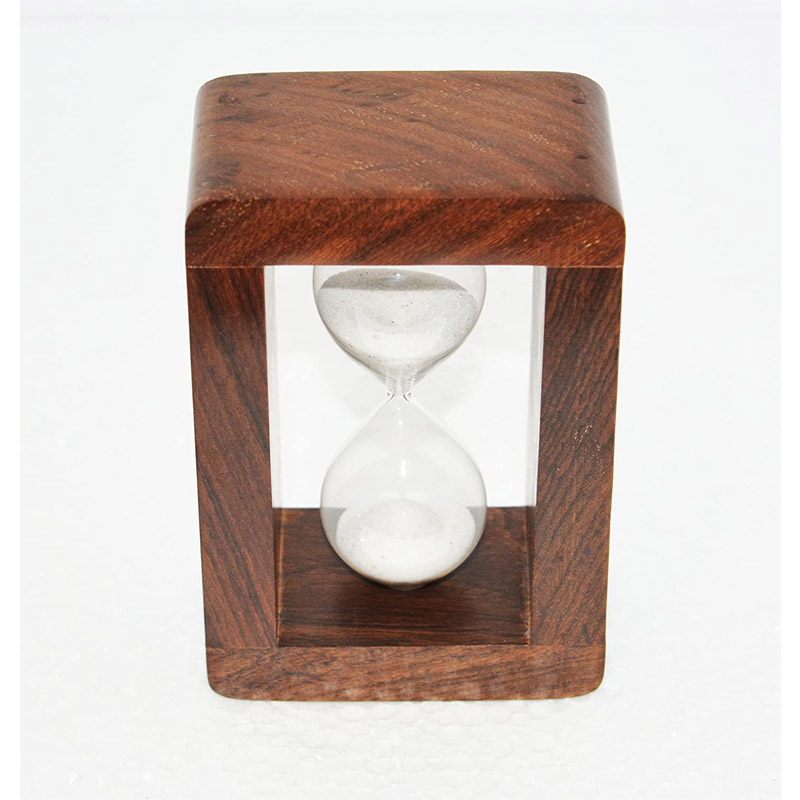 Vintage Wooden 5 Minutes Sand Timer Nautical 6 Inches Hourglass Maritime Sand Clock Home, Office Decor Collectible Gift