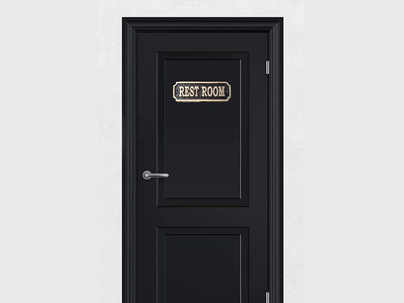 Brass ''Rest Room'' Sign – Solid Cast Brass Wall Plaque | Vintage Rest Room Door Sign | Handmade Bathroom Decor Plate | Polished Finish | Classic Home, Office, Café, Bar, Restaurant Accessory