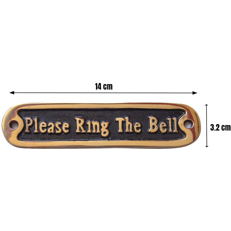 Please Ring The Bell Door Sign Brass Casted Gold/Black Plaque Plate Home Guest Welcome Decor Style Accessories Wall Mounted