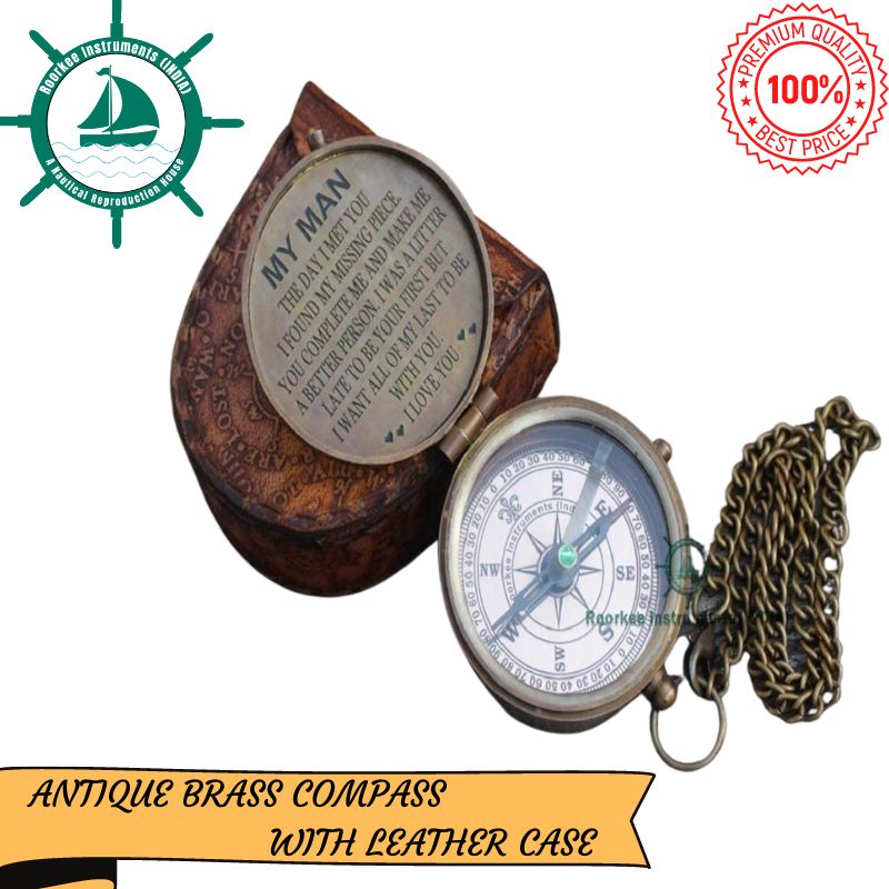 Handmade Compass with Case Gift to My Man, Anniversary Christmas Gift, fiancé gift, wife to husband, my man keyring, keyring gift