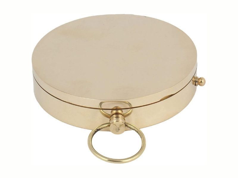 Handcrafted Brass Compass with Wooden Box | Vintage Pocket Navigation Compass | Antique Maritime Gift for Explorer, Sailor & Traveler | Collectible Nautical Compass with Lid & Gift Case