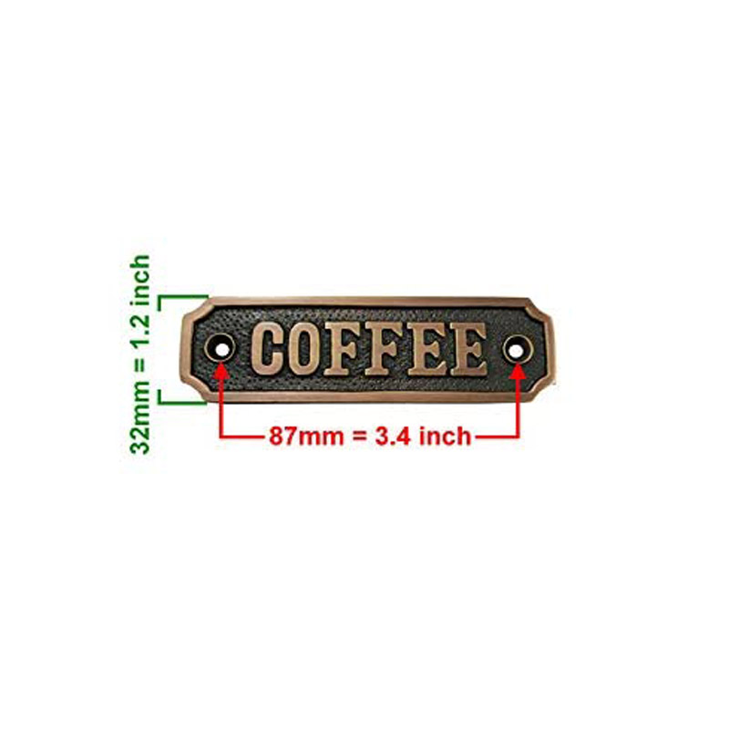 Coffee Brass Door Sign (Oil Rubbed Bronze)