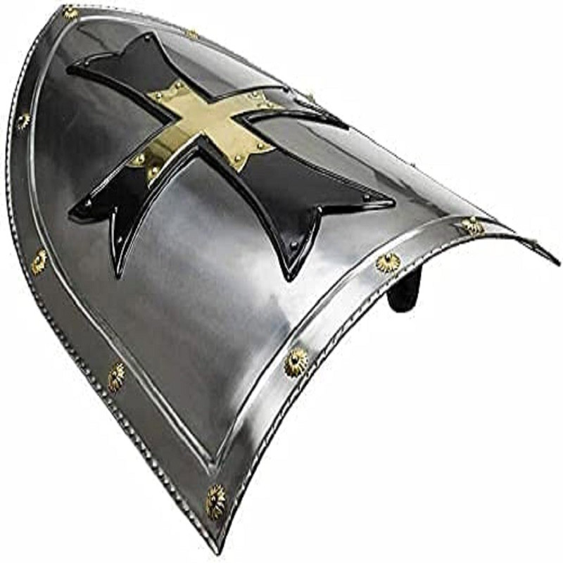  Roll over image to zoom in Medieval Crusader Steel Shield 18 Gauge Armor Templar Viking Steel Iron Shield Medieval Crusader Steel Shield 18 Gauge Armor Templar Viking Steel Iron Shield Handmade Battl