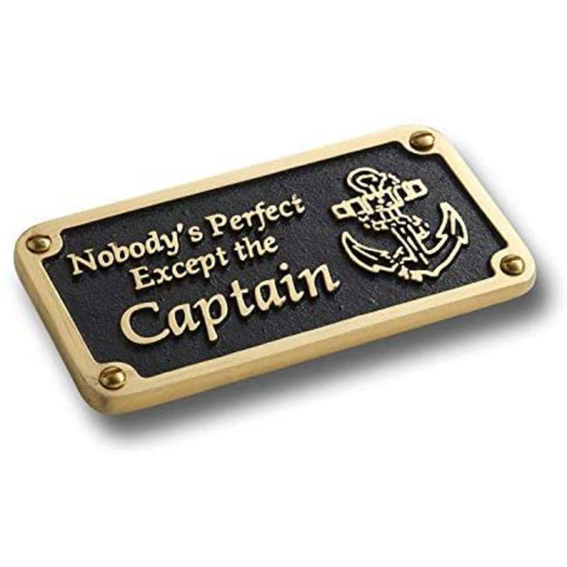 Nautical Themed Gift Plaque Nobody’s Perfect Boating Or Sailing Brass Sign is A Great Birthday Present