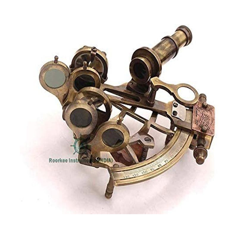 Pocket Sextant J. Scott London Nautical Brass Navy Sailors, Celestial Navigation, Two Extra Sighting Telescope, Determine Latitude and; Longitude, Rose Wooden Box, Galactic Gifting