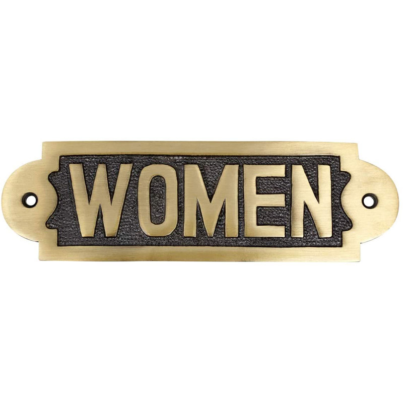 Solid Brass Women Sign Plaque Brass Metal Door Sign Lacquered Finish Home Or Office Women Restroom Door Sign Plaque Including Mounting Hardware