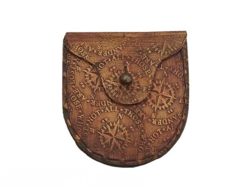 Vintage Brass Compass Engraved 'Not All Those Who Wander Are Lost' with Handmade Leather Case – Inspirational Gift for Travelers, Adventure Lovers & Graduates