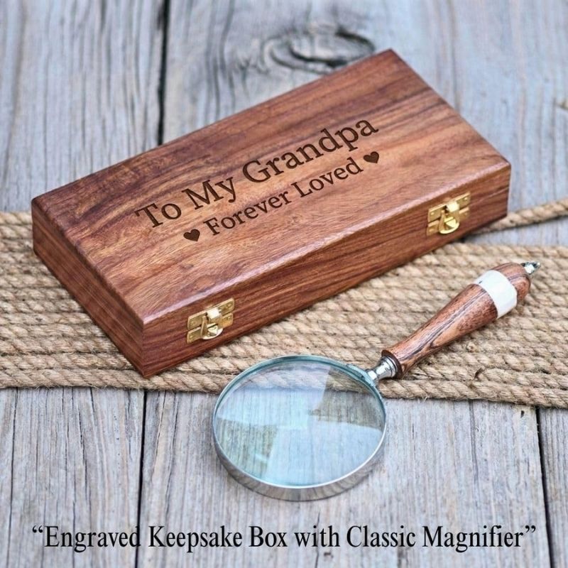 NICKLE 4 IN LENCE WOODEN HANDLE WITH WOODEN BOX
