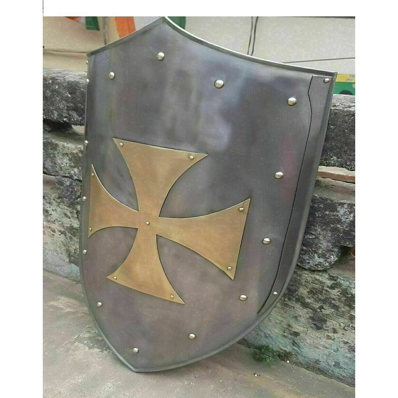 Armor Heater Shield Knight Templar Brass Cross Shield 18Gauge Battle Armor Shield