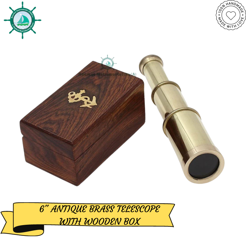 Brass Telescope with Box/Unique Gift/Toy Telescope for Kids