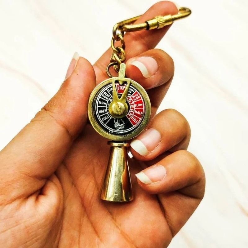 Miniature Brass Engine Order Telegraph Keychain | Nautical Maritime Gift | Vintage Ship Captain Collectible