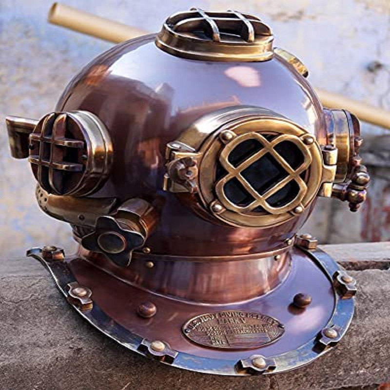 Antique Diving Helmet Vintage Divers Helmet Deep Sea US Navy Mark IV 18 inches Solid Steel and Brass Replica Gift Marine Helmet, Scuba Diving Gift, Nautical Decor, Maritime