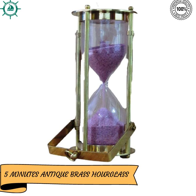 Roorkee Instruments Nautical brass sand timer-antique hourglass 5.5 Inches sand timer