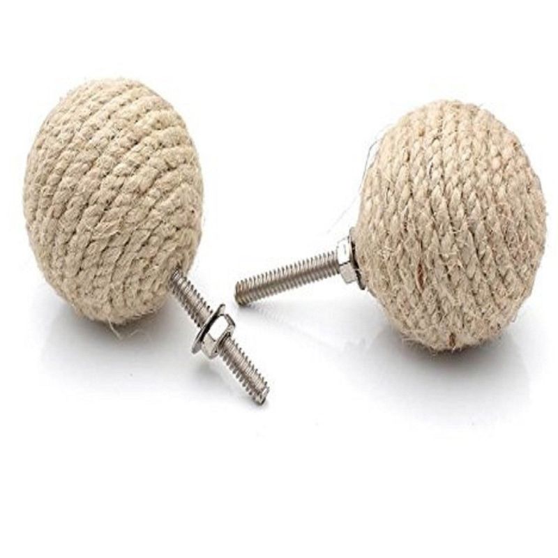Rope Doorknobs Nautical Decorative Jute Rustic Rope Knot Drawer Pull and Push, Furniture Handles/Knobs, Cabinets Nautical