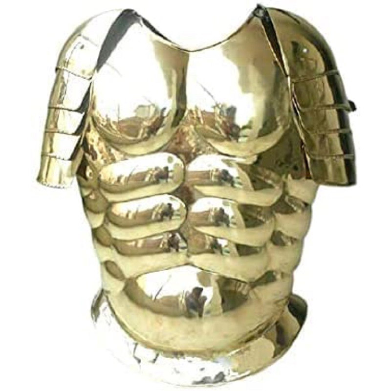 Roman Muscle Armor Medieval Jacket Greek Spartan Muscle Movie Gold