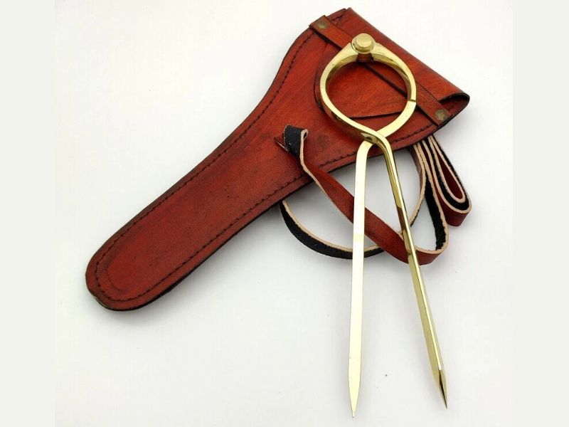 Solid Brass 8" Wing Divider Compass with Leather Case – Precision Drafting, Navigation & Woodworking Tool – Antique Finish, Handcrafted by Roorkee Instruments India