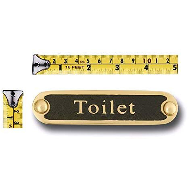 Toilet Brass Bathroom Door Sign. Traditional Style Home Décor Wall Plaque Handmade