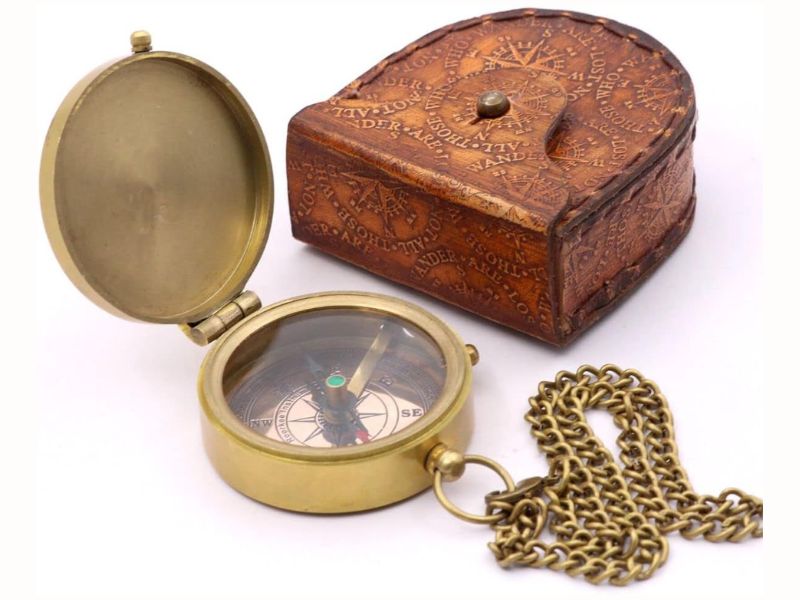 Engraved Brass Compass for Son from Mom – “Always Remember You Are Braver Than You Believe” Quote – Handmade Nautical Compass Gift with Case for Graduation, Birthday, Christmas