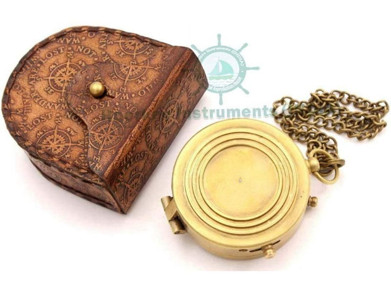 To My Son Brass Compass with Leather Case | Engraved Inspirational Quote Compass Gift from Mom &amp; Dad | Vintage Nautical Compass for Graduation, Birthday, Christmas, or Travel Keepsake