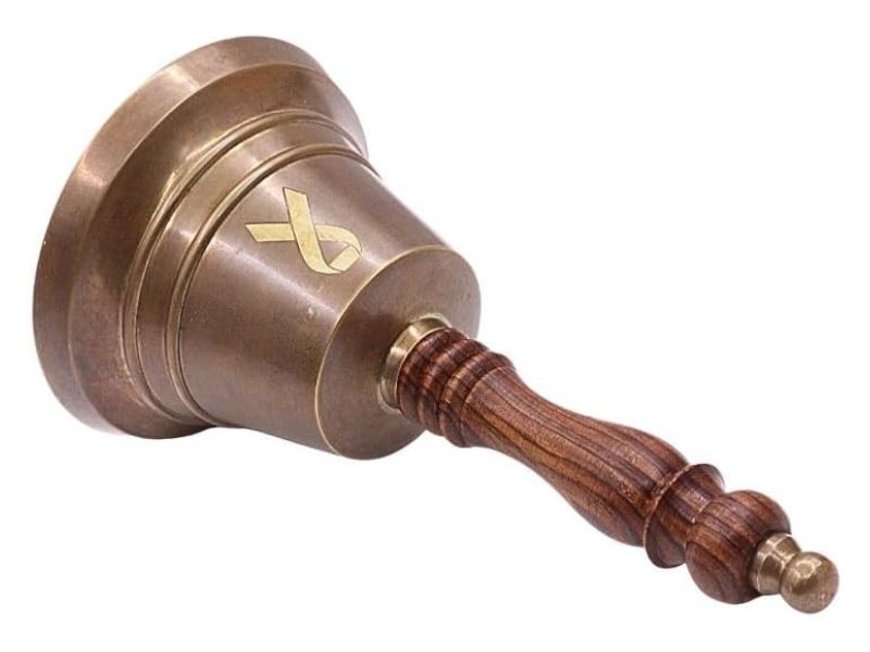 Personalized Cancer Survivor’s Bell – Engravable Solid Brass Hand Bell with Loud Clear Sound, Keepsake Healing Gift for Teacher, Boss, Family &amp; Friends (Antique Brass Finish)