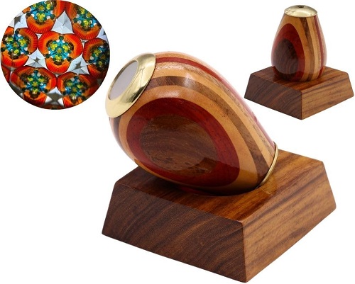 RII Handmade Brass & Wood Lacquered Coted Kaleidoscope Included Wood Base-A for Special Occasions and Easter