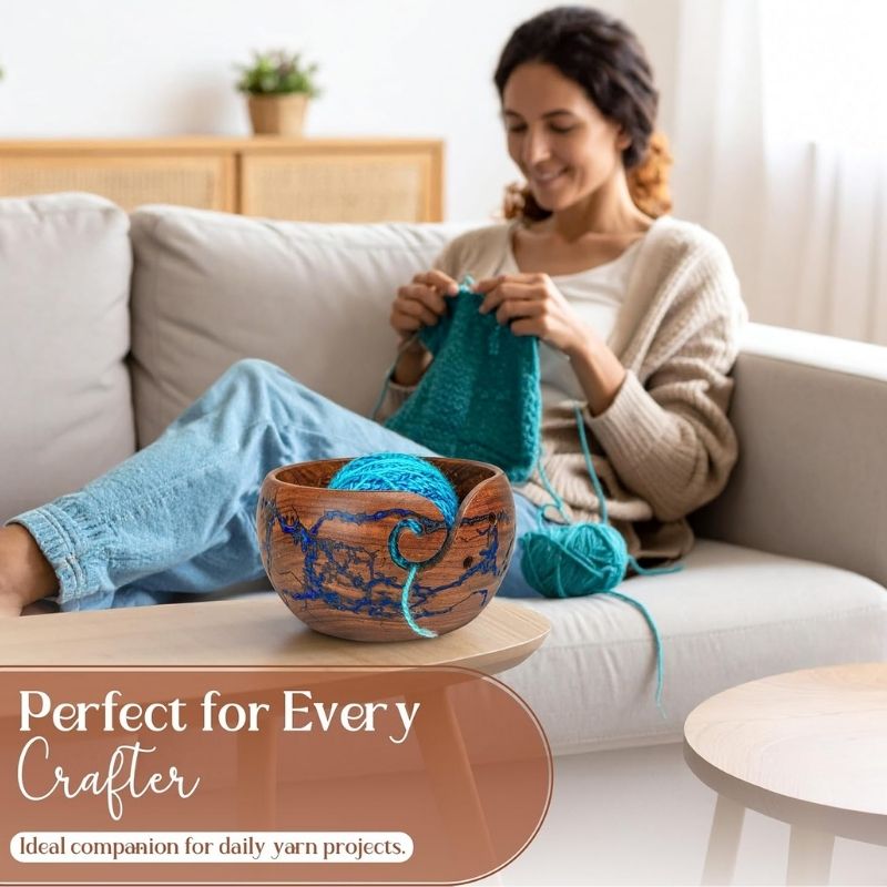 Yarn Bowls for Crocheting & Knitting - Availabe in 2 Sizes, Exquisite Handmade Large Yarn Bowl Holder, Crochet Bowls for Yarn, Knitting Bowl