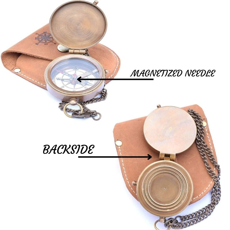  Go Confidently Quote Engraved Brass Compass with Stamped Leather case, Graduation Day Gifts, Boys Gifts, Compass Gifts