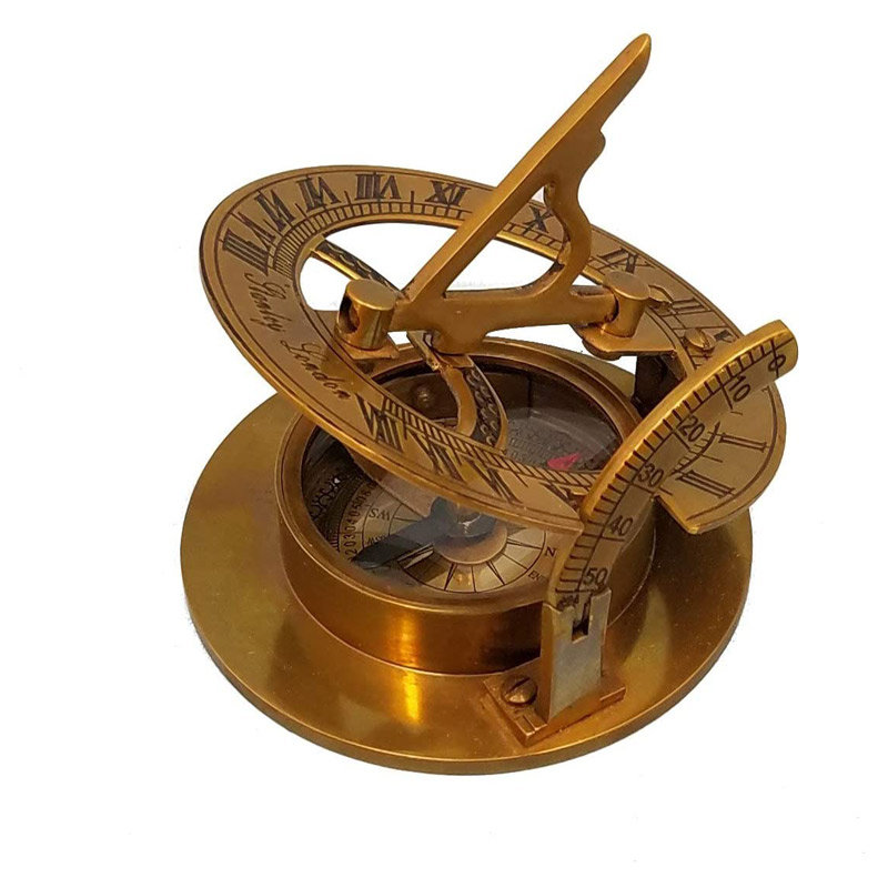 Personalized Brass Pocket Sundial Compass with Hardwood Box | Engraved Gift for Graduation, Baptism, Confirmation, Anniversary, Men, Women, Him, Her, Husband, Wife, Dad, Son, Boyfriend, Girlfriend