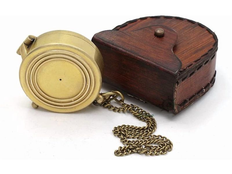 Grow Old Along With Me Compass, Robert Browning Quote Engraved Brass Compass with Leather Case, Anniversary Gift for Husband Wife, Romantic Vintage Nautical Compass, Wedding Gift Keepsake