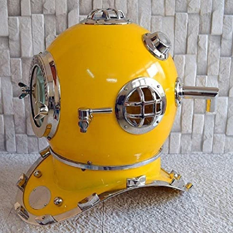 RII- Collectible Scuba Diving Divers Helmet 18 inch U.S Mark V Marine Diving Helmet Antique Boston ~ Vintage Scuba Mark V Navy Divers Helmet Diving Helmet Decaled Décor, Full Size, Fish Tank