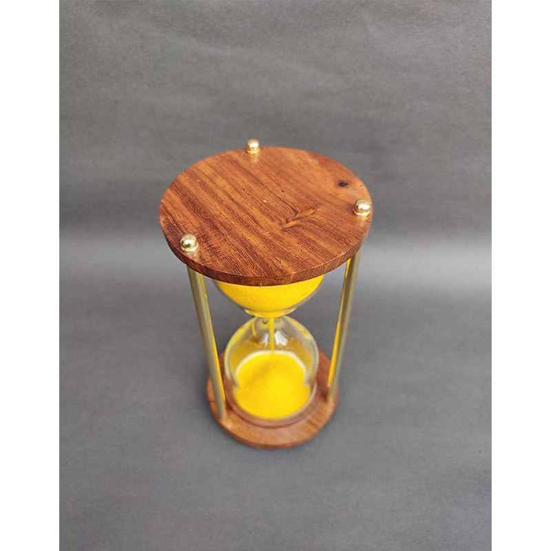 Brass Sand Timer Hour Glass Sandglass  Sand Clock 3 Minute 4 inches Wood and Brass Sand timer