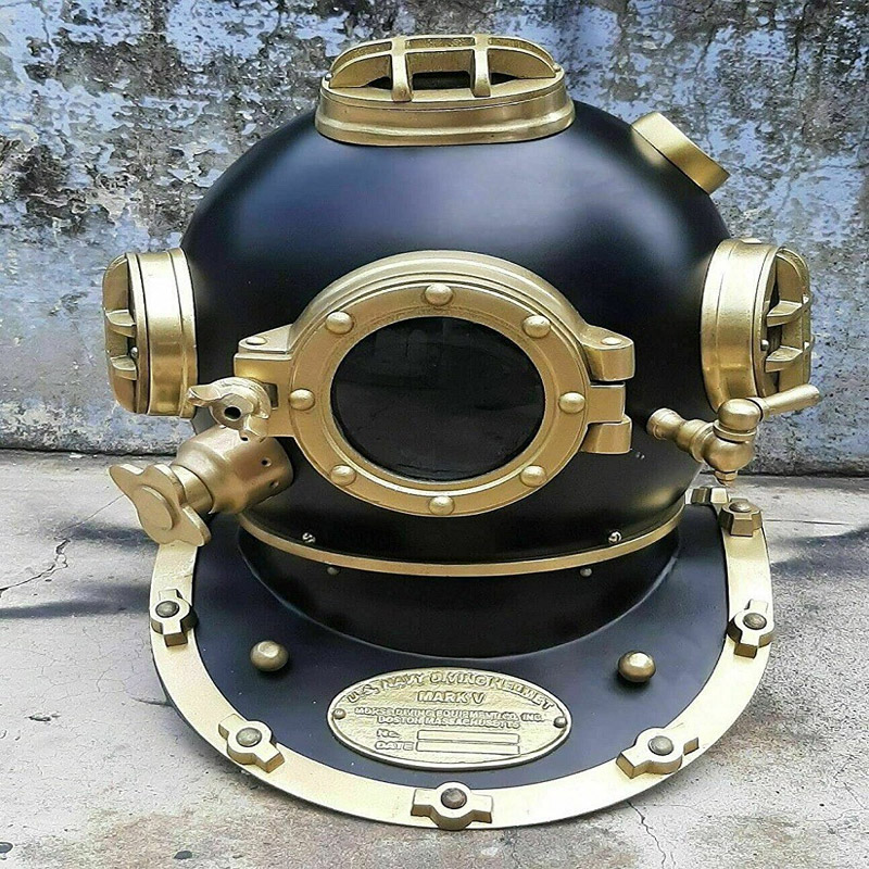 Antique Diving Helmet U.S Navy Mark V Solid Metal 18 Inch Size Divers Vintage Marine Divers Helmet Solid Steel and Brass Scuba Diving Helmet 18&quot;