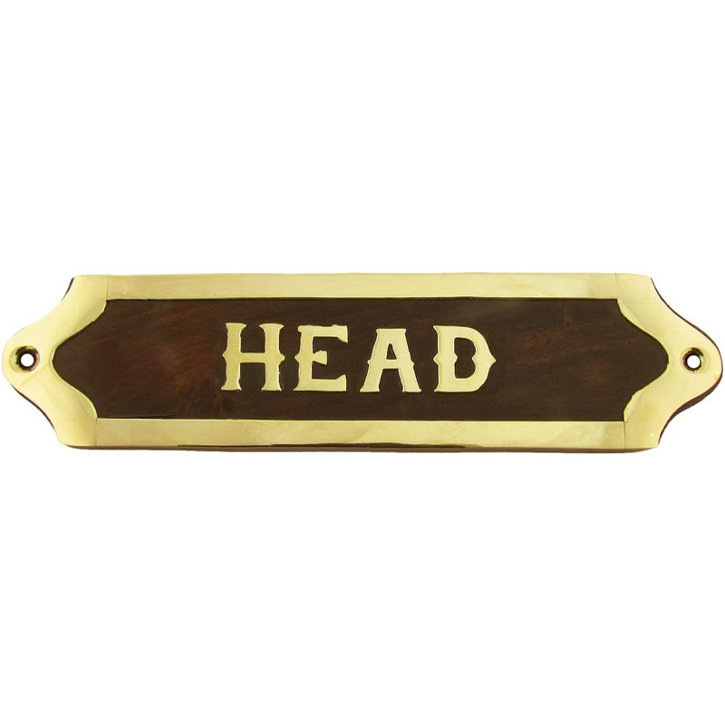 Brass Ships Head Door Sign Maritime Ships Plaque