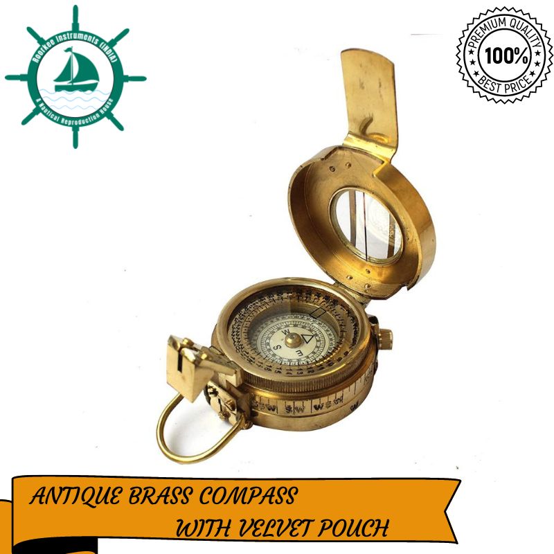 Nautical Marine Brass Compass Handmade Vintage Pocket Antique Maritime Sailor Compass