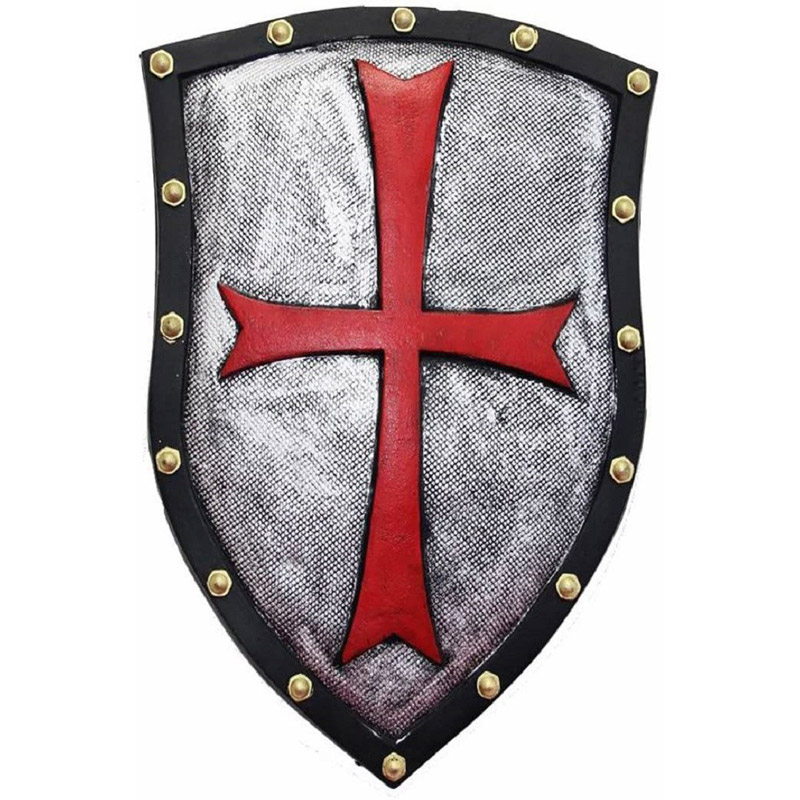 Medieval Knight Crusader Shield Knights Templar Cross Shield 21 x 14in Home Wall Decoration Party Decor Costume Gifts