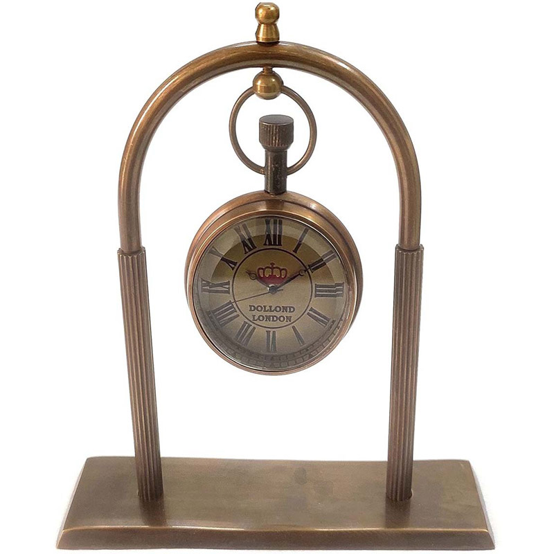 Antique Look Brass Table Desk Clock Cum Pocket Watch, Nautical Decor Gift Item