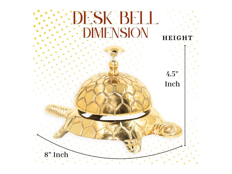 Vintage Solid Brass Service Bell – Ornate Victorian Counter Call Bell for Hotel, Office, Reception & Kitchen – Polished Brass Desk Bell, Loud Durable Ring for Restaurant or Home Décor